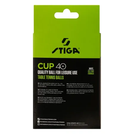 Мяч для наст. тенниса Stiga Cup ABS, 1110-2510-12, диам.40+мм, пластик, упак. 12 шт, белый за 1&nbsp;774.80 ₽ купить в Барнауле