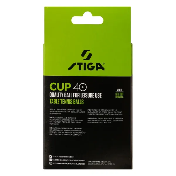 Мяч для наст. тенниса Stiga Cup ABS, 1110-2510-12, диам.40+мм, пластик, упак. 12 шт, белый за 1&nbsp;774.80 ₽ в Барнауле