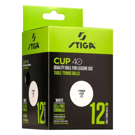 Мяч для наст. тенниса Stiga Cup ABS, 1110-2510-12, диам.40+мм, пластик, упак. 12 шт, белый за 1&nbsp;774.80 ₽ купить в Барнауле