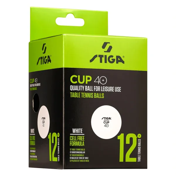 Мяч для наст. тенниса Stiga Cup ABS, 1110-2510-12, диам.40+мм, пластик, упак. 12 шт, белый за 1&nbsp;774.80 ₽ в Барнауле