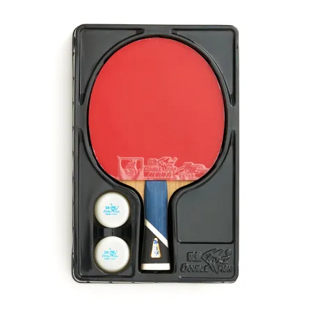 Ракетка для н/т DOUBLE FISH 5A+C, для продвин, ITTF Appr, накл. 2,1 мм, конич. ручка+ 2 мяча V40+мм за 2&nbsp;779.50 ₽ купить в Барнауле